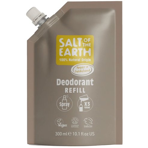 Salt Of The Earth Amber & Sandalwood Pouch Spray Deodorant 300ml - Amber & Sandalwood-Refill