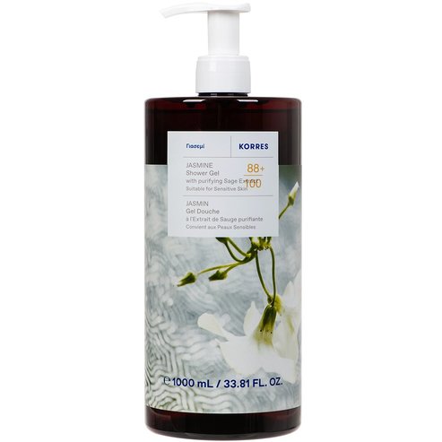 Korres Jasmine & Purifying Sage Extract Shower Gel Нежен хидратиращ душ гел с аромат на жасмин и екстракт от градински чай с помпа 1Lt