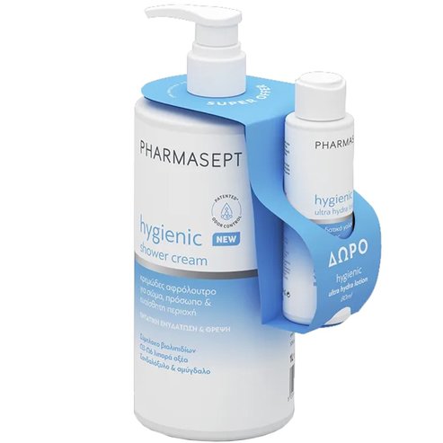 Pharmasept Promo Hygienic Shower Cream 1L & Подарък Hygienic Ultra Hydra Lotion 80ml