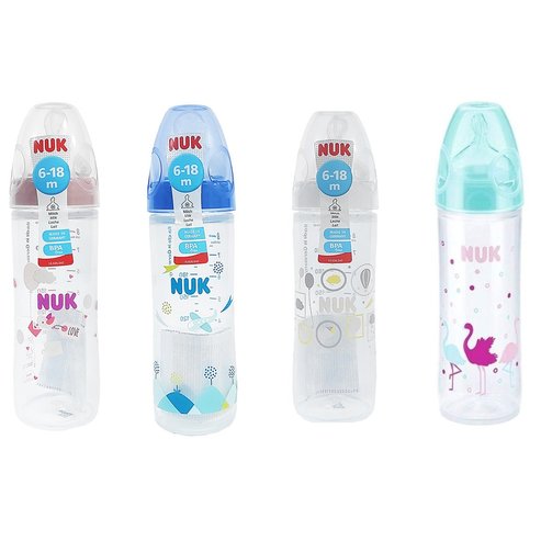 NUK Classic 6-18m Бебешко полипропиленово шише със силиконов накрайник 250ml