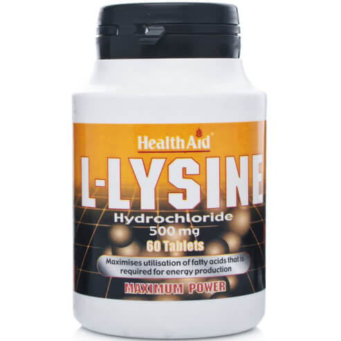 Health Aid L-Lysine 500mg Хранителна добавка с L-лизин 60 табл.