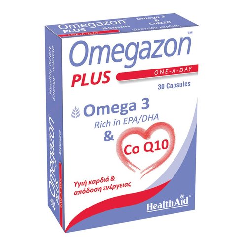 HealthAid Omegazon PLUS Ω3 & Co Q10  Грижа и стимулация на сърцето, кръвоносната и мускулната система 30caps