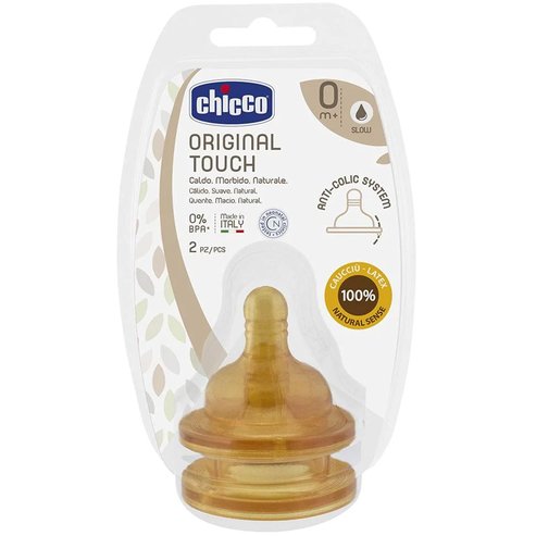 Chicco Original Touch зърно Latex 0m+, 2 бр