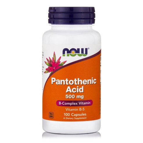 Now Foods Pantothenic Acid с важна роля в няколко биосинтетични реакции 500mg 100caps