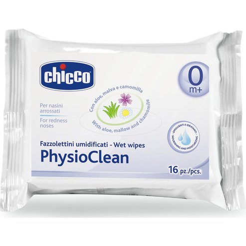 Chicco PhysioClean Wet Wipes Мокри кърпички за почистване на носа 16бр
