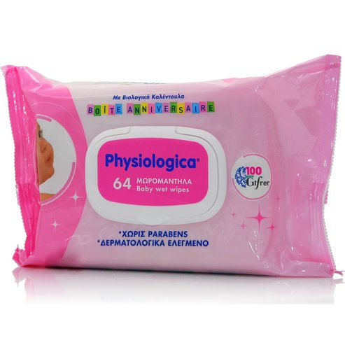 Physiologica Бебешки кърпички с капачка 64 бр