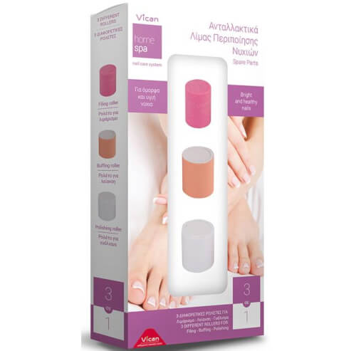 Vican Home Spa Spare Rollers Nail Care System 3 резервни глави