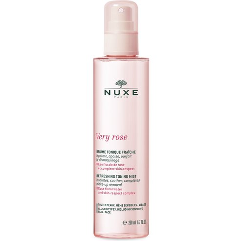 Nuxe Very Rose Refreshing Toning Mist Освежаващ тонизиращ и овлажняващ лосион в спрей за лице с розова вода 200ml