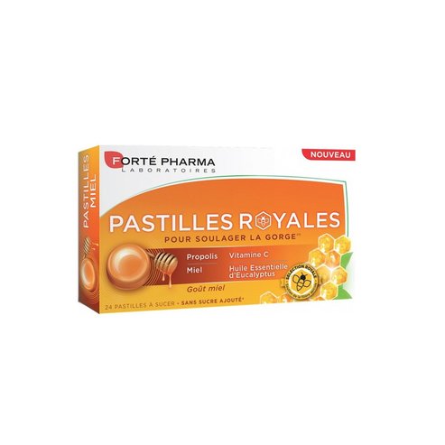 Forte Pharma Pastilles Royales Пастили с прополис и вкус на мед при болки в гърлото, 24 броя​​​​​​​