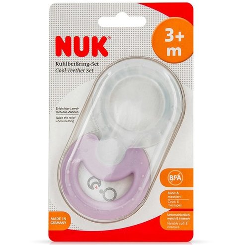 NUK Cool Teether Set Охлаждаща чесалка за зъби + 1 ринг, 3м+