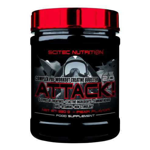 Scitec Nutrition Attack! 2.0 - 0.7 lbs Креатинов тонизиращ комплекс преди тренировка (320гр) ДАТА НА ИЗТИЧАНЕ 12/2016