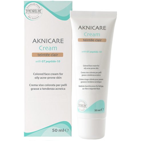 ​​​​​​​Synchroline Aknicare Teintée Face Cream for Oily Acne-Prone Skin 50ml - Clair