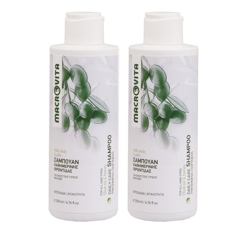 Macrovita Shampoo Шампоан за ежедневна употреба с маслинено масло и мед 2 x 200ml