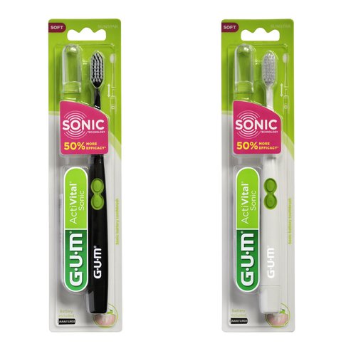 Gum Activital Sonic Soft 4110 Импулсна четка за зъби за нежно и дълбоко почистване и подарък 2 резервни глави