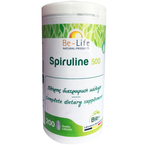 Be-Life Spiruline 500 Хранителна добавка за пълно хранително покритие на тялото 200 таблетки