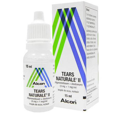 Alcon Tears Naturale II Med Смазване на капки за очи за облекчаване на симптомите на сухо око 15ml