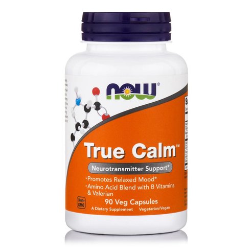Now Foods True Calm™ (Amino Rexalier) Хранителна добавка, идеална за релаксация на тялото и балансирано настроение 90veg.caps