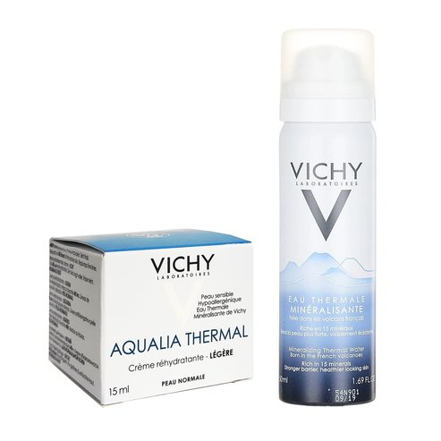 Δώρο Vichy Aqualia Thermal Legere Rehydrating Cream Ενυδατική Κρέμα Ημέρας Ελαφριάς Υφής 15ml & Eau Thermale Mineralisante 50ml