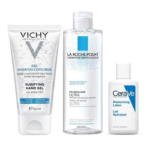 Vichy Gel Подарък Hydro-Alcoolique Purifying Hand Gel 50ml, La Roche-Posay Eau Micellaire 50ml & CeraVe Moisturising Lotion 20ml