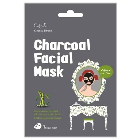 Cettua Charcoal Facial Mask Маска за лице, почистваща и стягаща порите на кожата, 1 бр