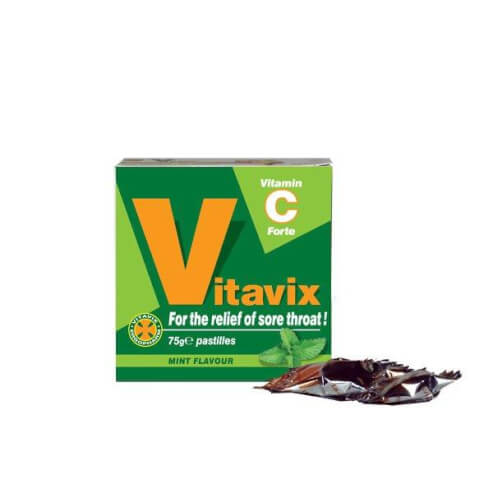 Vitavix Vitamin C ForteТаблетки за  успокояване 75gr на  гърлото ароматизиран Мента
