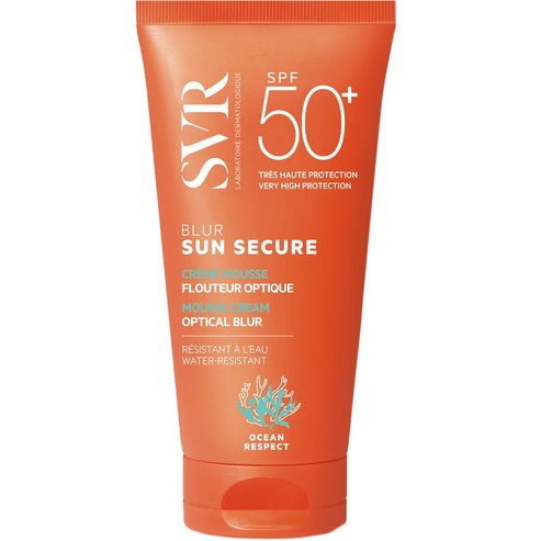 SVR Sun Secure Spf50+ Blur Fragrance Free Mousse Cream Слънцезащитен крем за лице с много висока степен на защита със специална пяна, без аромат и матов ефект 50ml