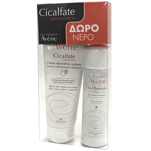Avene Оферта Пакет Cicalfate Mains Защитен възстановяващ крем за ръце 100мл & Термална вода Eau Thermal Spray 50ml