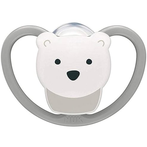 Nuk Space Silicone Soother 6-18m 1 Брой - Сиво / Бяло