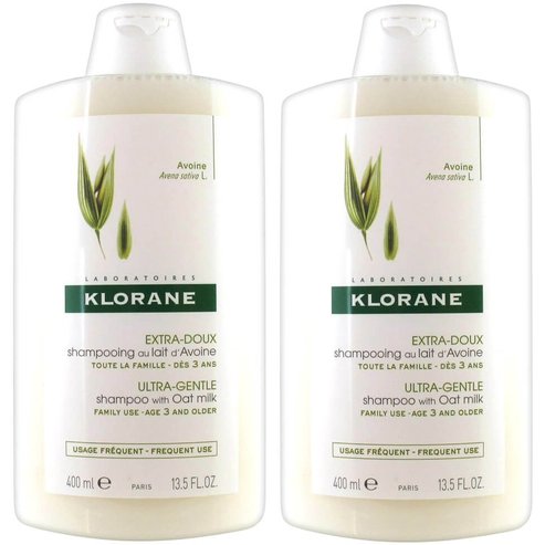Klorane Промо комплект Shampooing au Lait d\'avoine Шампоан с мляко от овес за ежедневна употреба 2x400ml