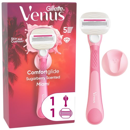 Gillette Venus ComfortGlide Miami Sugarberry 1 дръжка & 1 резервна част & 1 душ основа