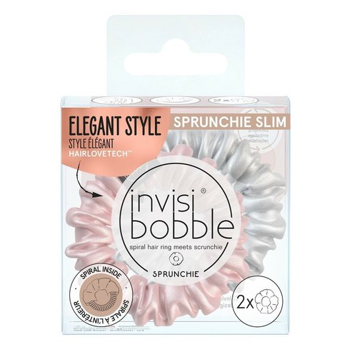 Invisibobble Sprunchie Slim Bella Chrome Rose Gold & Grey 2 части