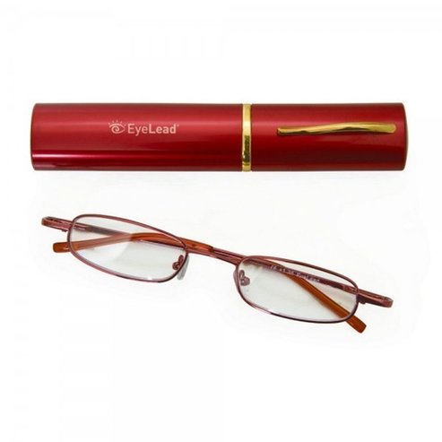 Eyelead Pocket Червени джобни очила за четене, с метална рамка