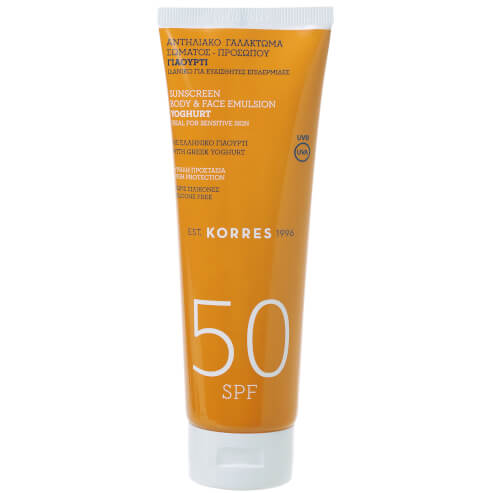 Korres Yoghurt Sunscreen Body & Face Emulsion SPF50 Слънцезащитна емулсия за лице и тяло с йогурт SPF50, 250ml