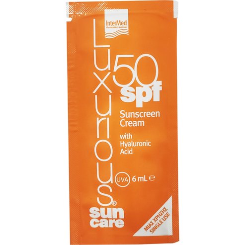 Δείγμα Luxurious Sun Care Sunscreen Cream with Hyaluronic Acid Spf50 Αντηλιακή Κρέμα 6ml