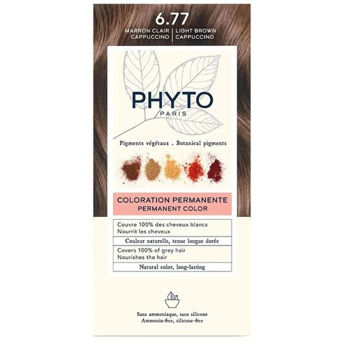 Phyto Permanent Hair Color Kit 1 Брой - 6.77 Кестеняво светло капучино