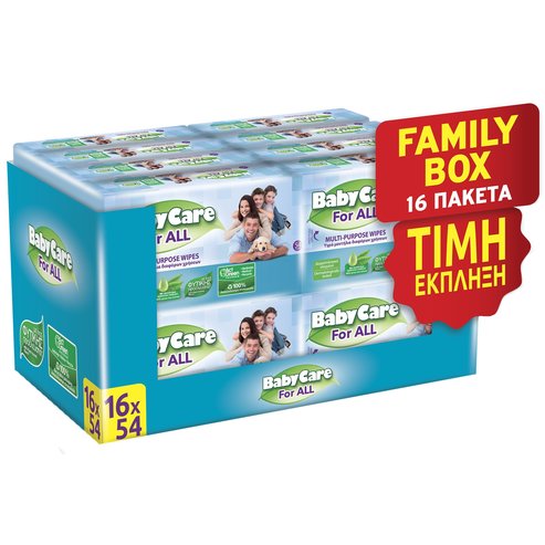 BabyCare For All Baby Wipes Family Pack 864 Части (16x54 части)