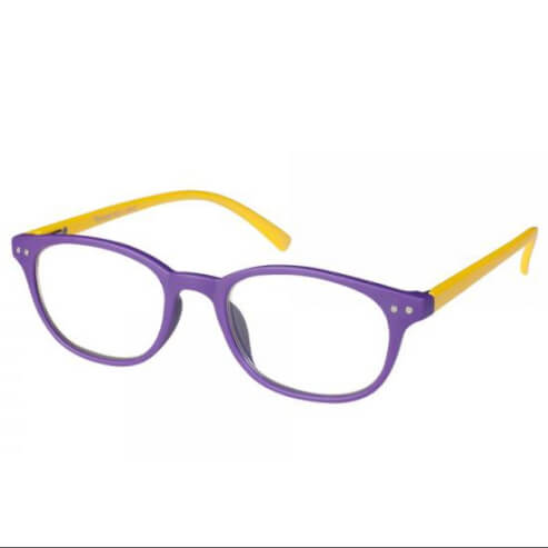 Eyelead Унисекс очила за четене лилаво жълта кост E155