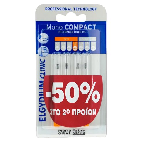 Elgydium Promo Clinic Mono Compact Interdental Brushes 0.6mm 2x4 Парчета на специална цена