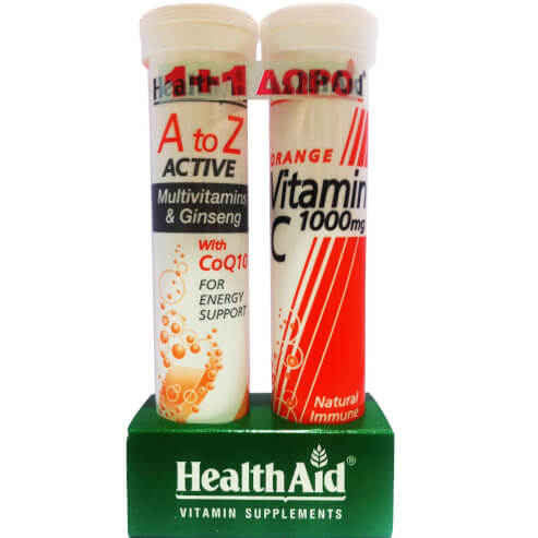 Health Aid PROMO PACK Α to Ζ Active 20eff.tabs & Подарък Vitamin C Orange 1000mg 20eff.tabs