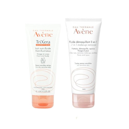 Avene Σετ Δώρων Avene Trixera Nutrition Lait Nutri-Fluide 10ml & Avene Fluide Démaquillant 3-in-1, 15ml