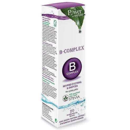 Power of Nature B-Complex Nervous System & Energy, Stevia with Apple Flavor 20 Effer.tabs