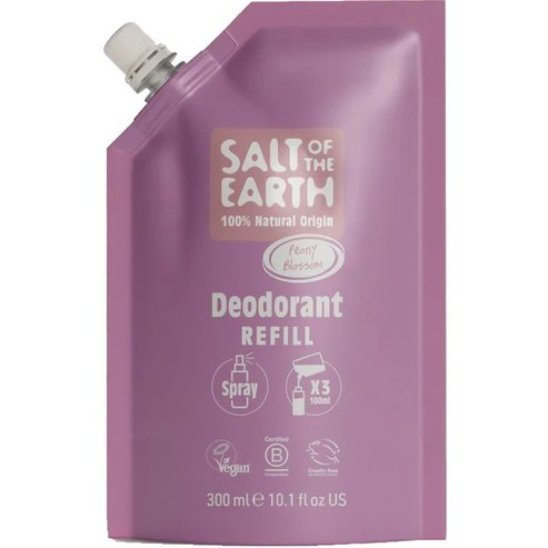 Salt Of The Earth Peony Blossom Pouch Spray Deodorant 300ml - Peony Blossom-Refill