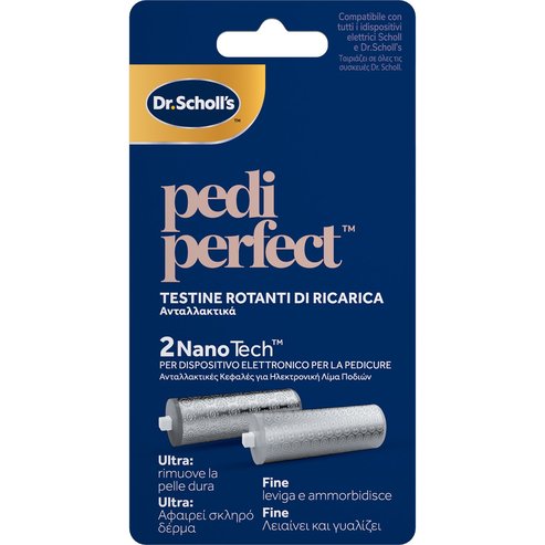 Dr. Scholl\'s Pedi Perfect Recharge NanoTech Replacement Head Резервни Цилиндрични Глави за Електрическа Пила за Крака, Които Премахват Загрубялата Кожа, Изглаждат & Полират 2 Броя[SHORT_TITLE]Dr. Scholl\'s Pedi Perfect Recharge NanoTech Replacement He