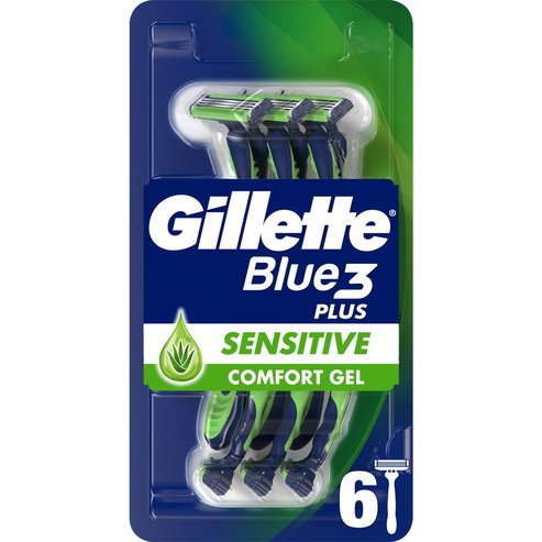 Gillette Blue3 Plus Sensitive Disposable Razors 6 бр