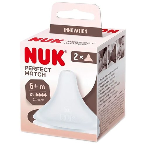 Nuk Perfect Match Flow Control 6m+ Silicone Teat 2 Броя - XLarge