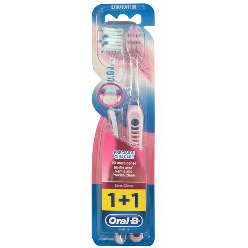 Oral-B Sensitive Clean Precision Gum Care Extra Soft 0.01mm Много мека четка за зъби за нежно и прецизно почистване 1+1 Подарък