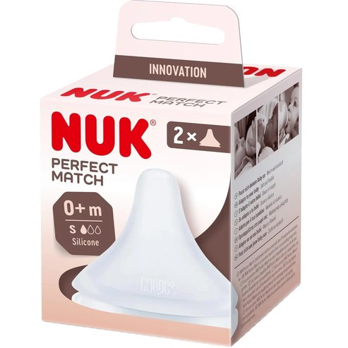 Nuk Perfect Match 0m+ Flow Control Silicone Teat 2 Броя - Small