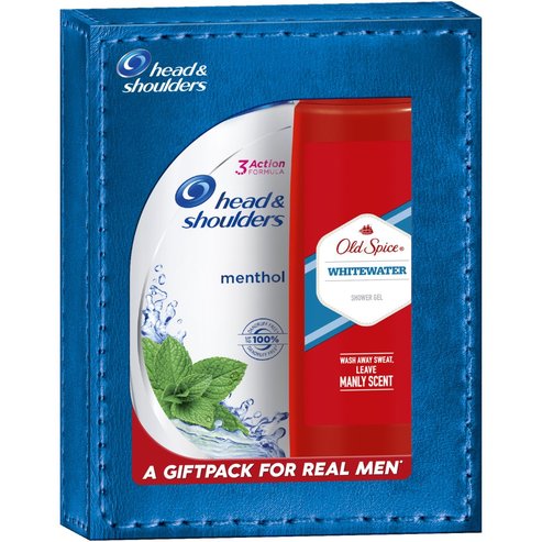Head & Shoulders Gift Pack Anti-Dandruff Cool Menthol Shampoo Шампоан 360ml & Old Spice Whitewater Shower Gel Вана с бало 250ml