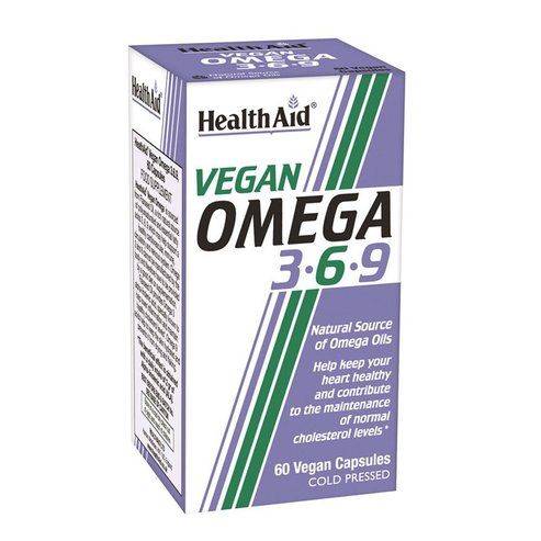 Health Aid Vegan Omega 3 6 9 Мастни киселини Омега 3 6 9 от ленено масло 60 капсули