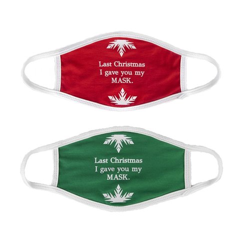 Work Safety PNOH  Коледни маски от плат за тийнейджъри и възрастни за многократна употреба 2 броя